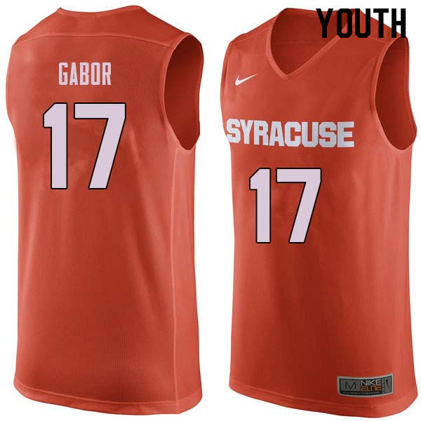 Youth #17 Billy Gabor Syracuse Orange College Basketball Jerseys Sale-Orange